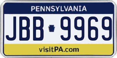 PA license plate JBB9969