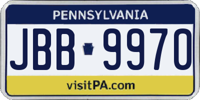 PA license plate JBB9970