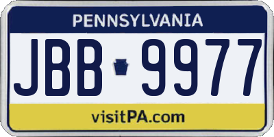 PA license plate JBB9977