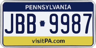 PA license plate JBB9987