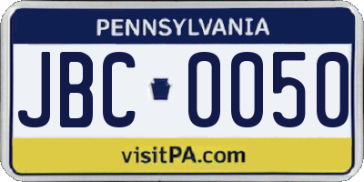PA license plate JBC0050