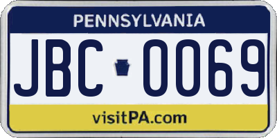 PA license plate JBC0069