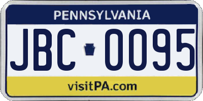 PA license plate JBC0095