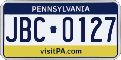 PA license plate JBC0127