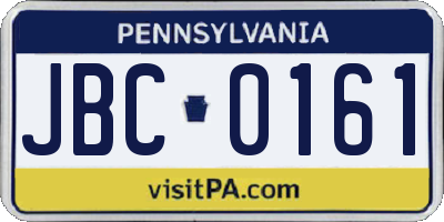 PA license plate JBC0161