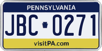 PA license plate JBC0271