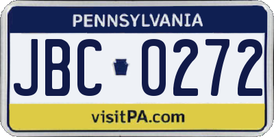 PA license plate JBC0272