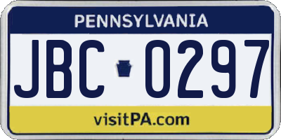 PA license plate JBC0297