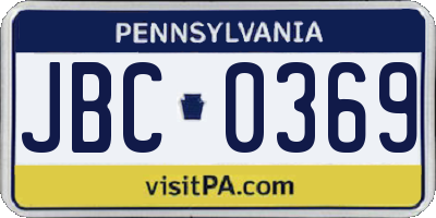 PA license plate JBC0369