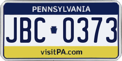 PA license plate JBC0373