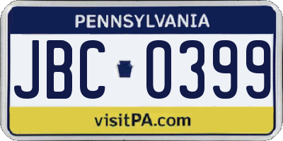 PA license plate JBC0399