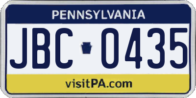 PA license plate JBC0435