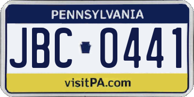 PA license plate JBC0441