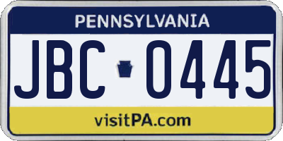 PA license plate JBC0445