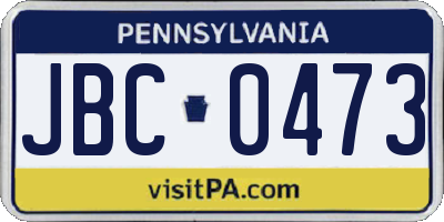 PA license plate JBC0473
