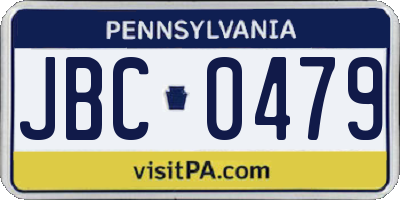 PA license plate JBC0479