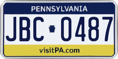 PA license plate JBC0487