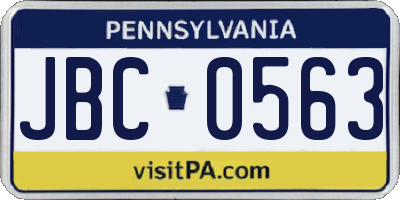 PA license plate JBC0563