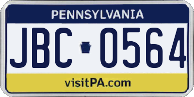 PA license plate JBC0564