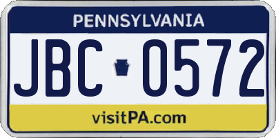 PA license plate JBC0572