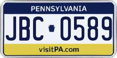 PA license plate JBC0589
