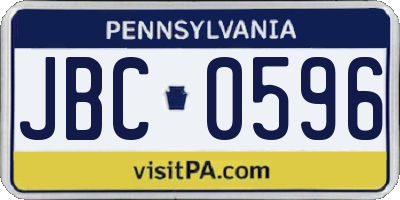 PA license plate JBC0596