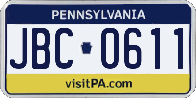 PA license plate JBC0611