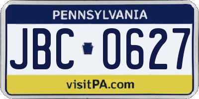 PA license plate JBC0627