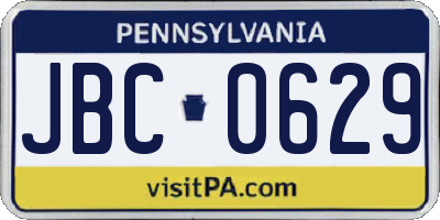 PA license plate JBC0629