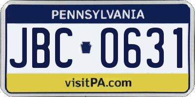 PA license plate JBC0631