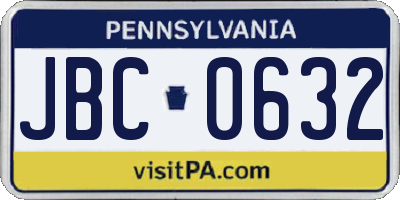 PA license plate JBC0632