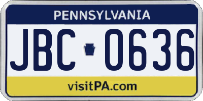 PA license plate JBC0636