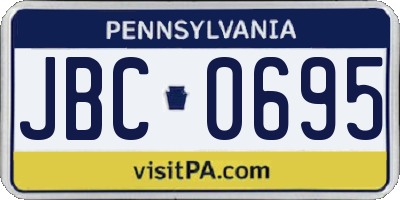 PA license plate JBC0695