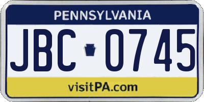 PA license plate JBC0745