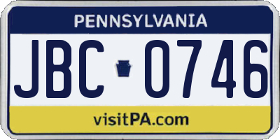 PA license plate JBC0746