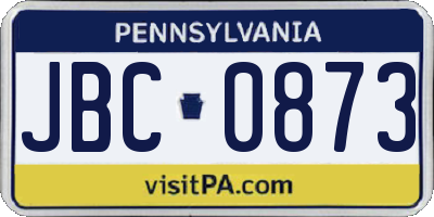 PA license plate JBC0873