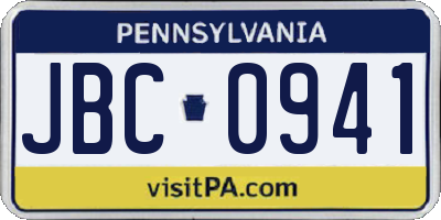 PA license plate JBC0941
