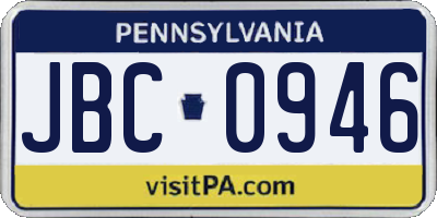 PA license plate JBC0946