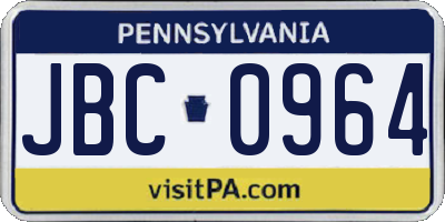 PA license plate JBC0964