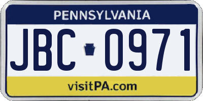 PA license plate JBC0971