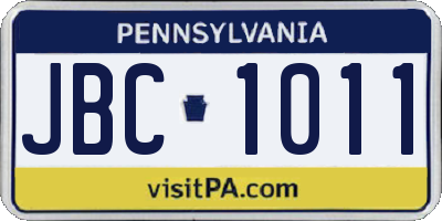 PA license plate JBC1011