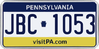 PA license plate JBC1053