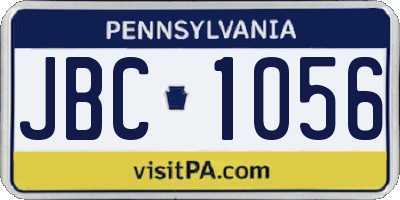 PA license plate JBC1056