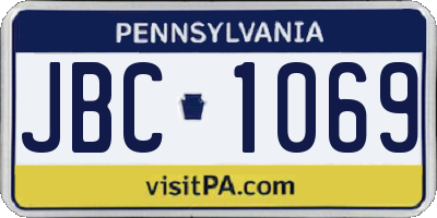 PA license plate JBC1069