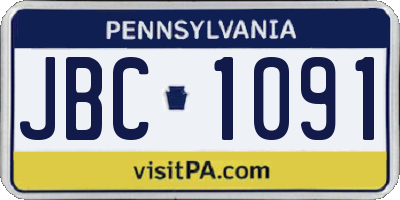 PA license plate JBC1091