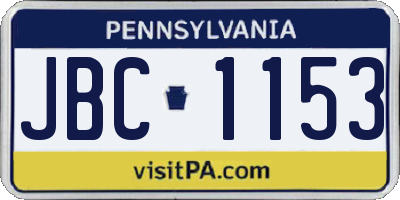 PA license plate JBC1153
