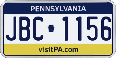 PA license plate JBC1156