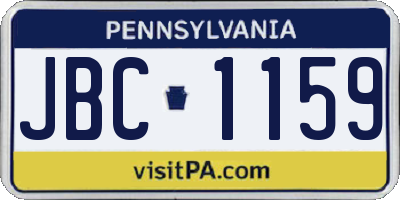 PA license plate JBC1159