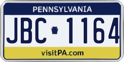 PA license plate JBC1164