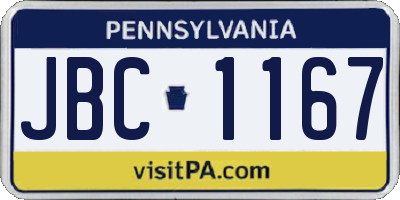 PA license plate JBC1167